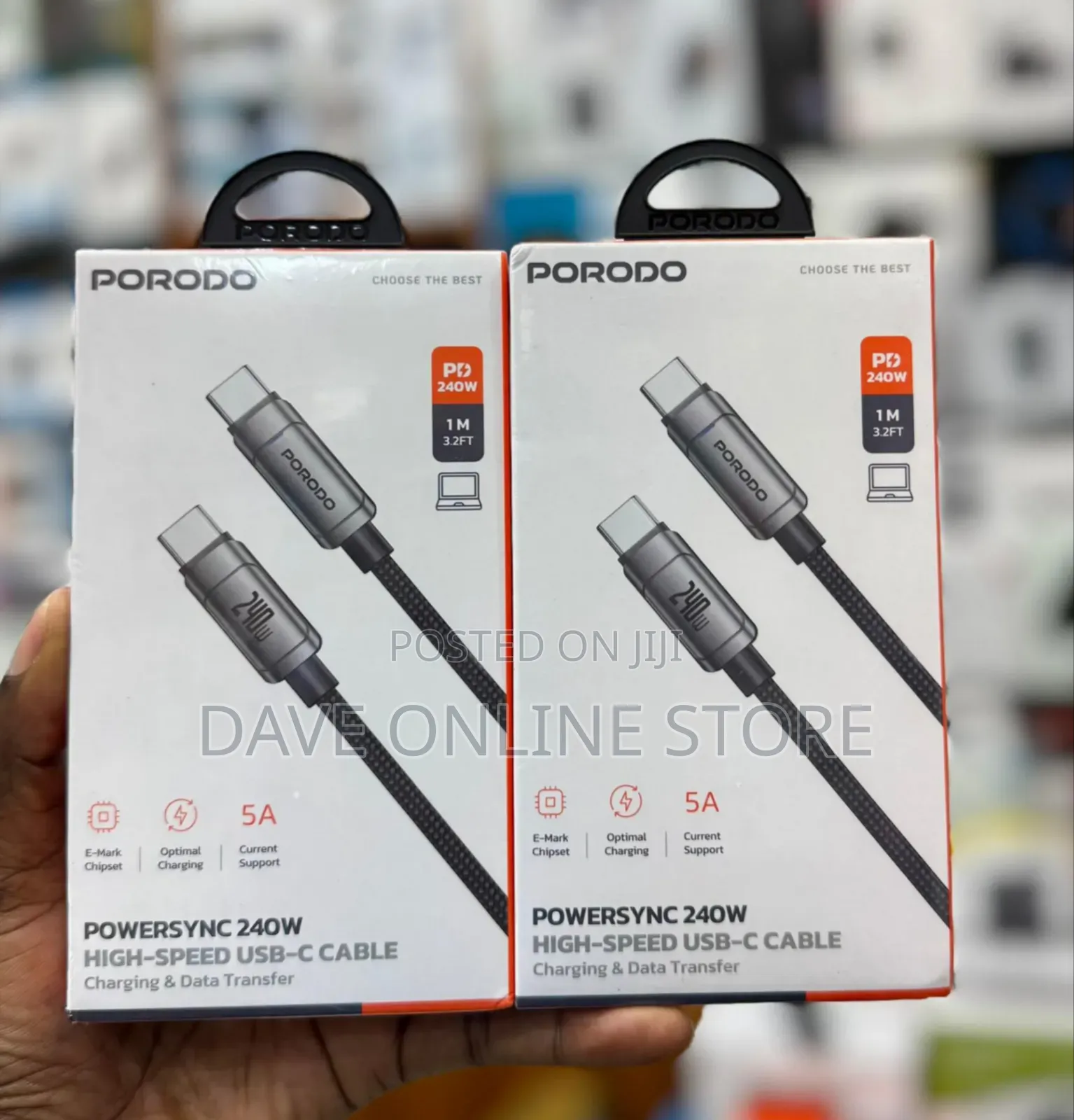 Porodo PowerSync 240W High-Speed USB-C to USB-C Cable