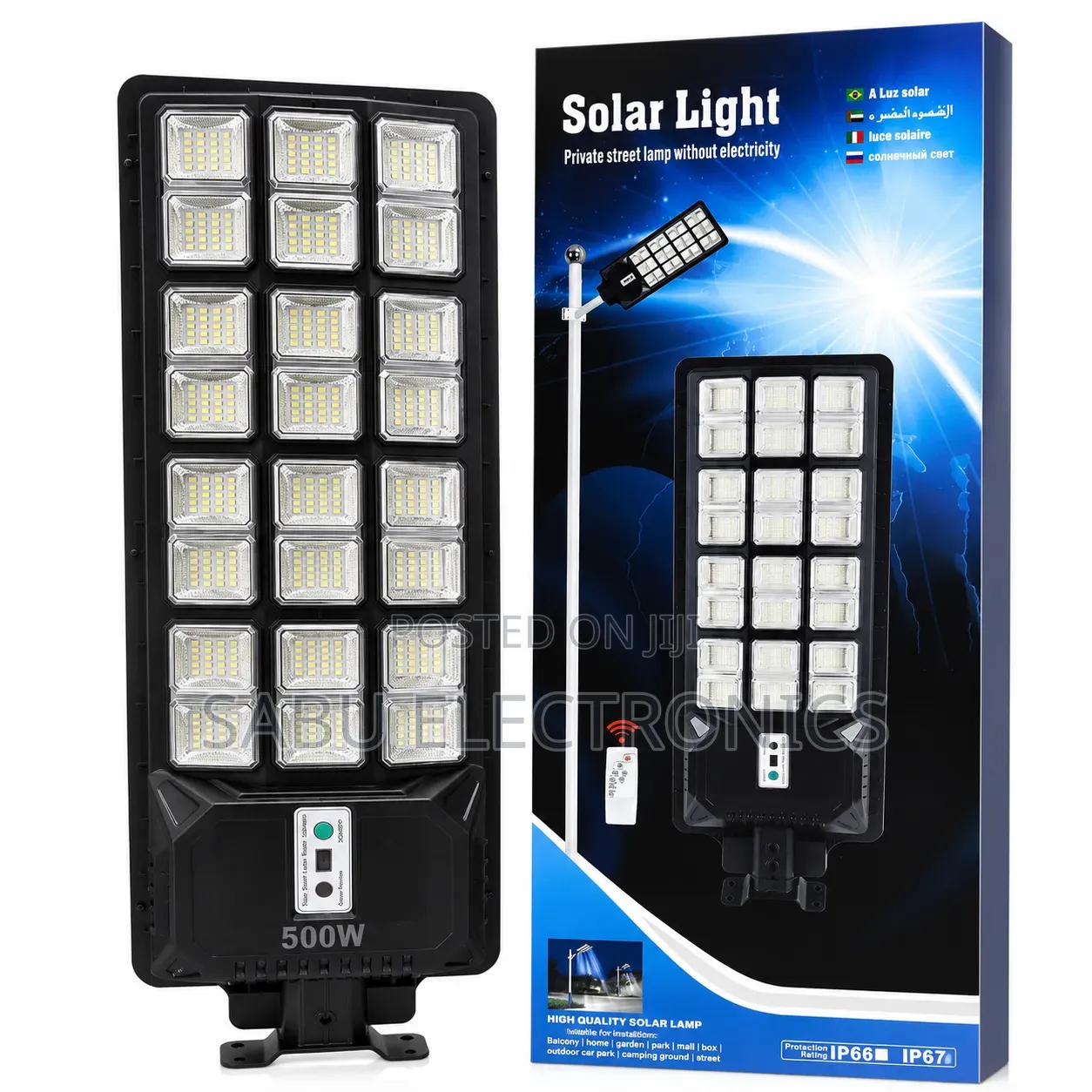 Waterproof 500W Solar Street Light for Outdoor Use