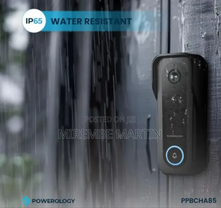 Powerology IP65 265GB 3MP Infrared Smart Camera Doorbell 5200mAh
