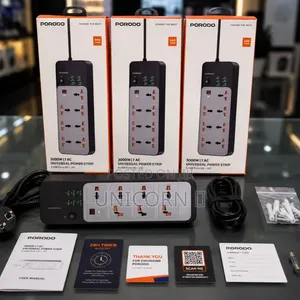 Porodo 7 AC Universal Power Strip 3000W Timer 6 USB 3M Extension