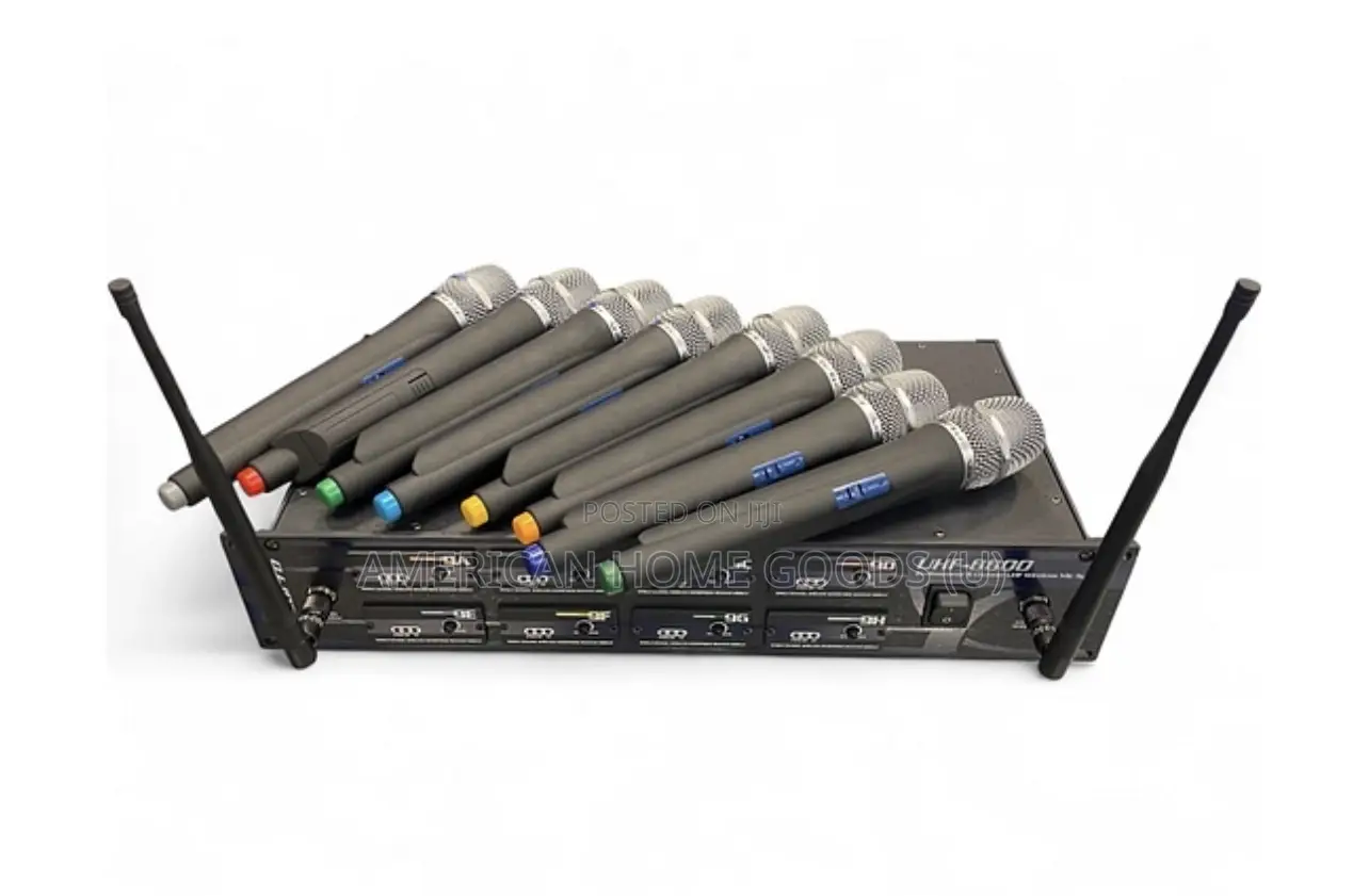 Original Vocopro Uhf-8800 Wireless Reciever W/8 Microphones