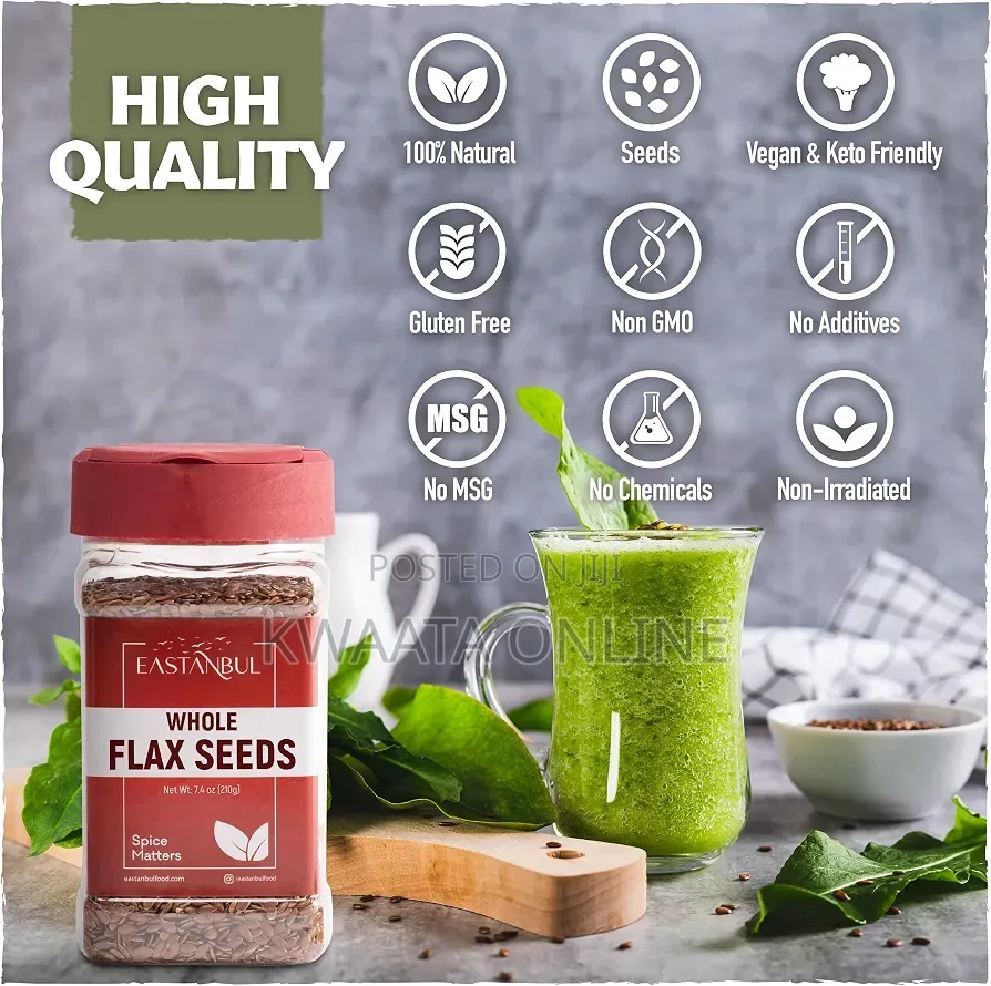 Whole Grain Flax Seeds Protein,Omega-3 Fibre Rich for Baking, Smoothie