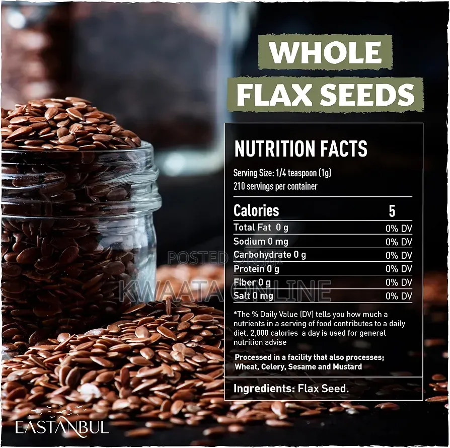 Whole Grain Flax Seeds Protein,Omega-3 Fibre Rich for Baking, Smoothie
