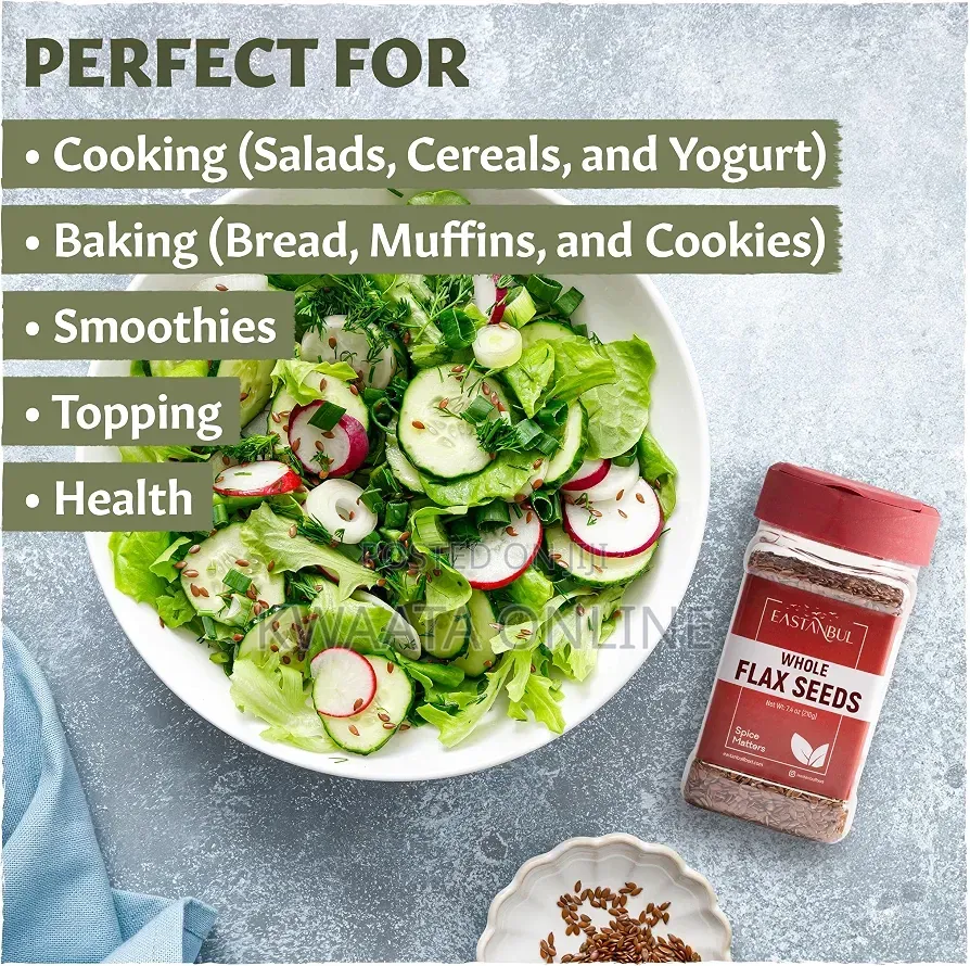 Whole Grain Flax Seeds Protein,Omega-3 Fibre Rich for Baking, Smoothie