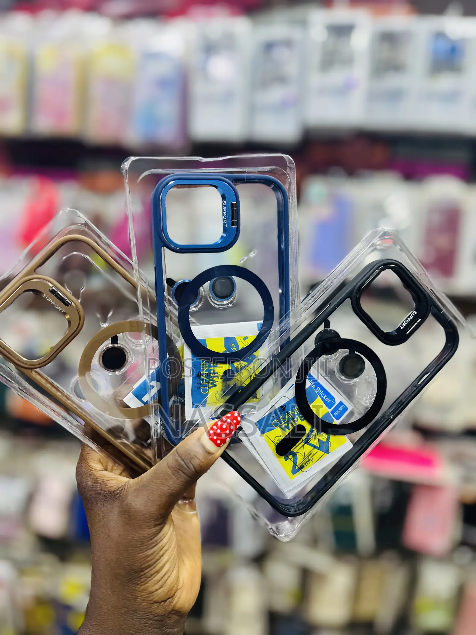 Transparent Phone Covers With Camera Protectors or Metal Stand Case