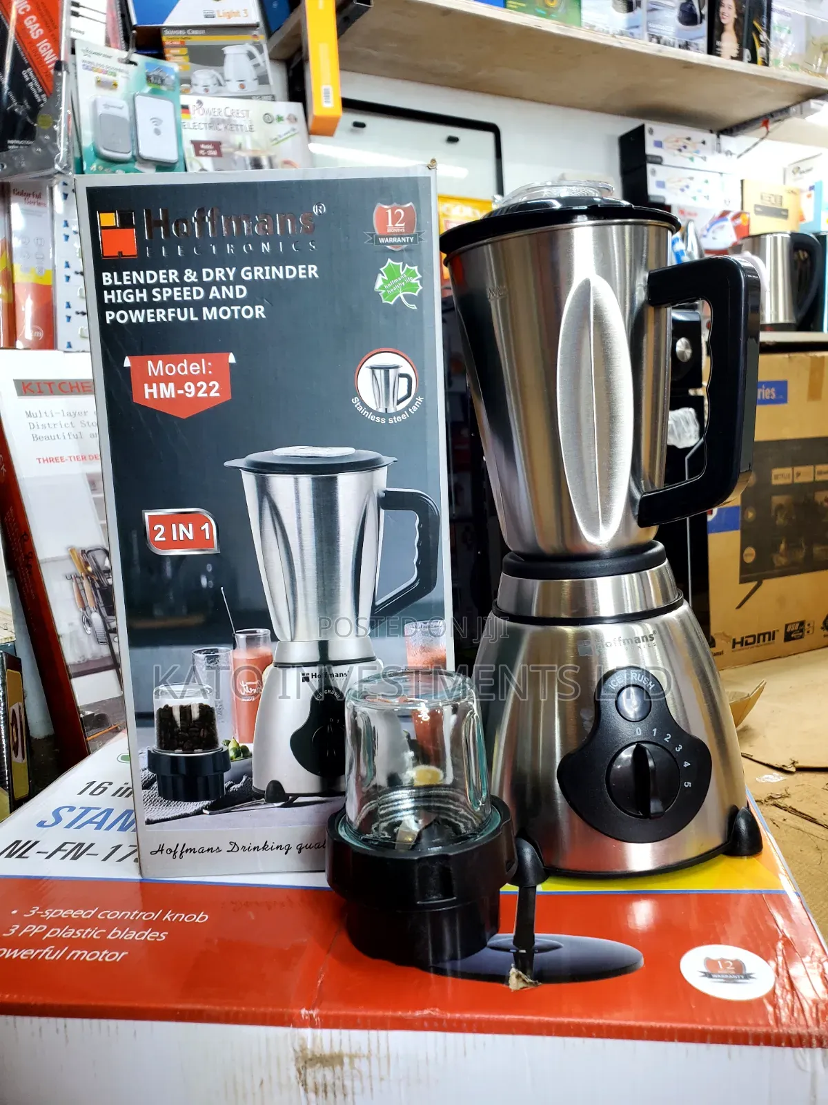 2 in 1 Hm-922 Stainless Steel Hoffmans Electric Blender