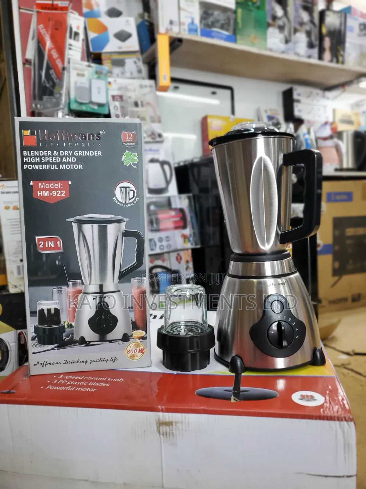 2 in 1 Hm-922 Stainless Steel Hoffmans Electric Blender
