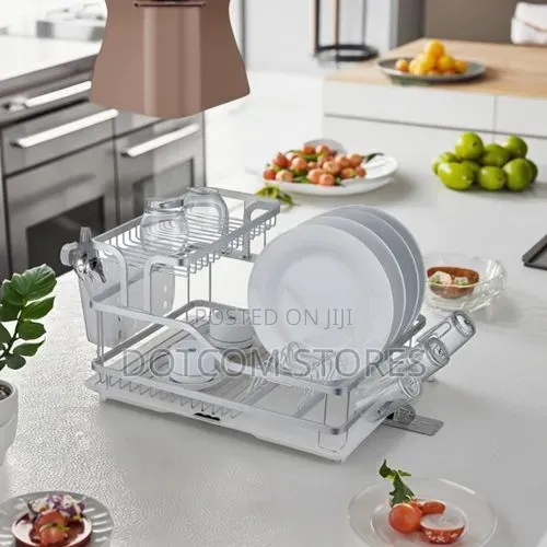 Aluminium Kitchen Utensils Drying Rack - Silver / Gold