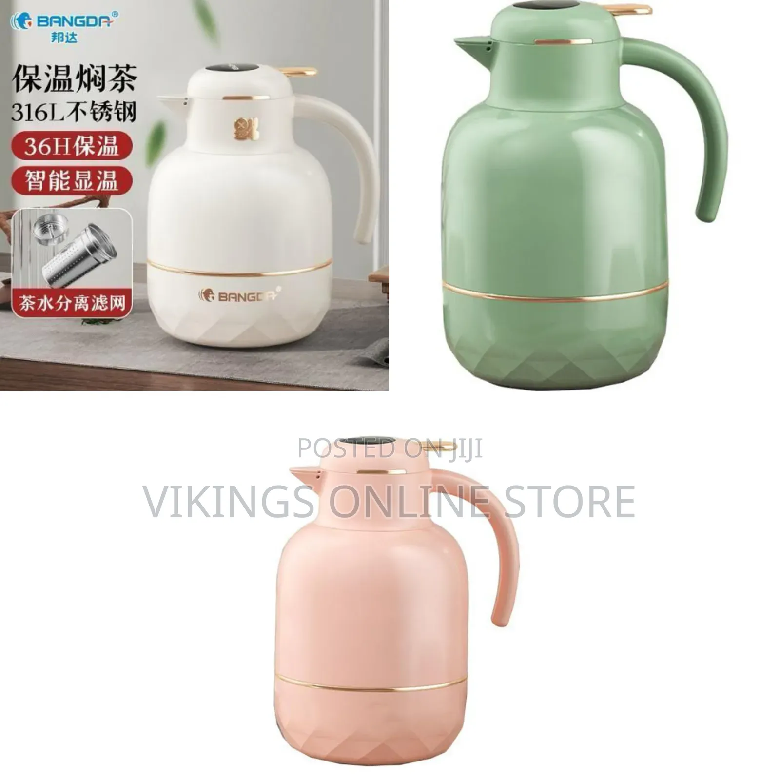 2 Litres Thermal Coffee Carafe, Stainless Steel Tea Flask for Hot