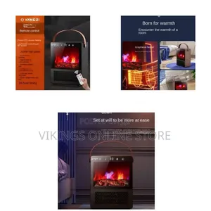 Electric Freestanding Heating Fireplace With Realistic 3D Flame Effect