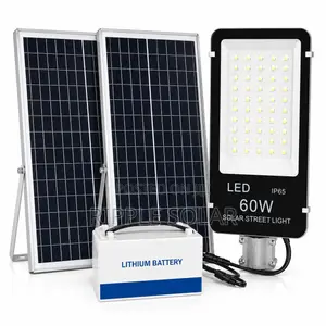 60w Solar Street Light With External Lithium Battery – Waterproof