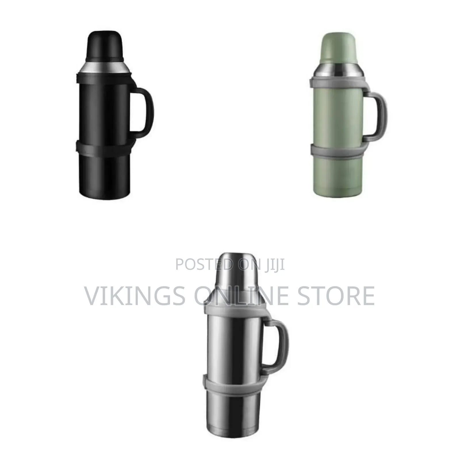 1600ml Large Capacity Stainless Steel Vacuum Flask With Cup, Portable