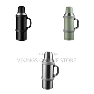1600ml Large Capacity Stainless Steel Vacuum Flask With Cup, Portable