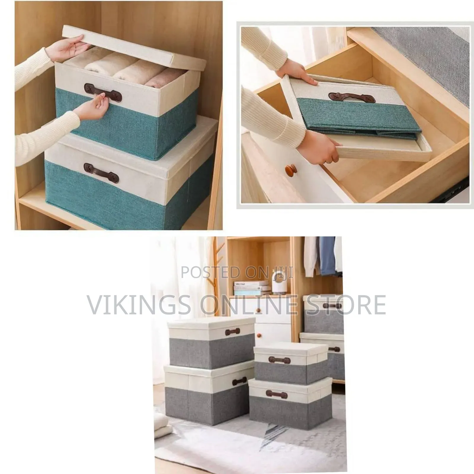4 Pack Decorative Foldable Clothes Storage Boxes Toy Containers