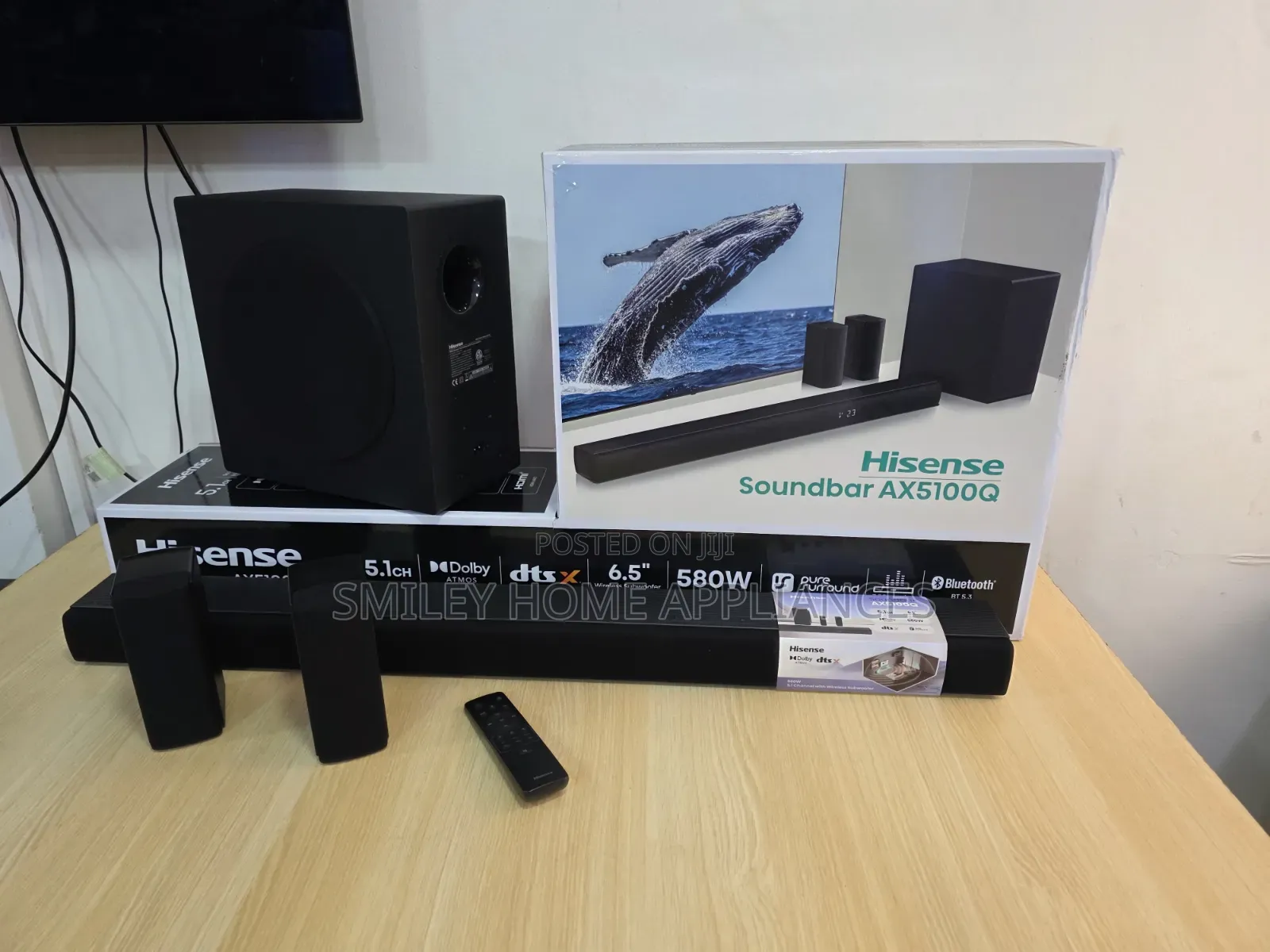 5.1channel Hisense Wireless Deep Bass 580watts Soundbar