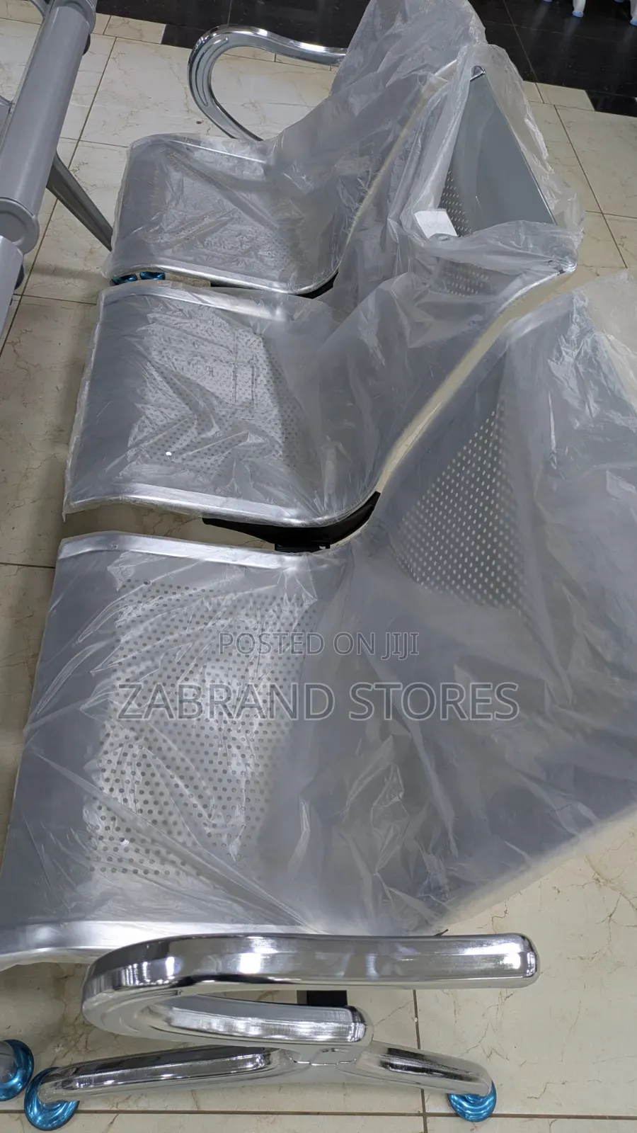 3 Seater Silver Waiting Chair