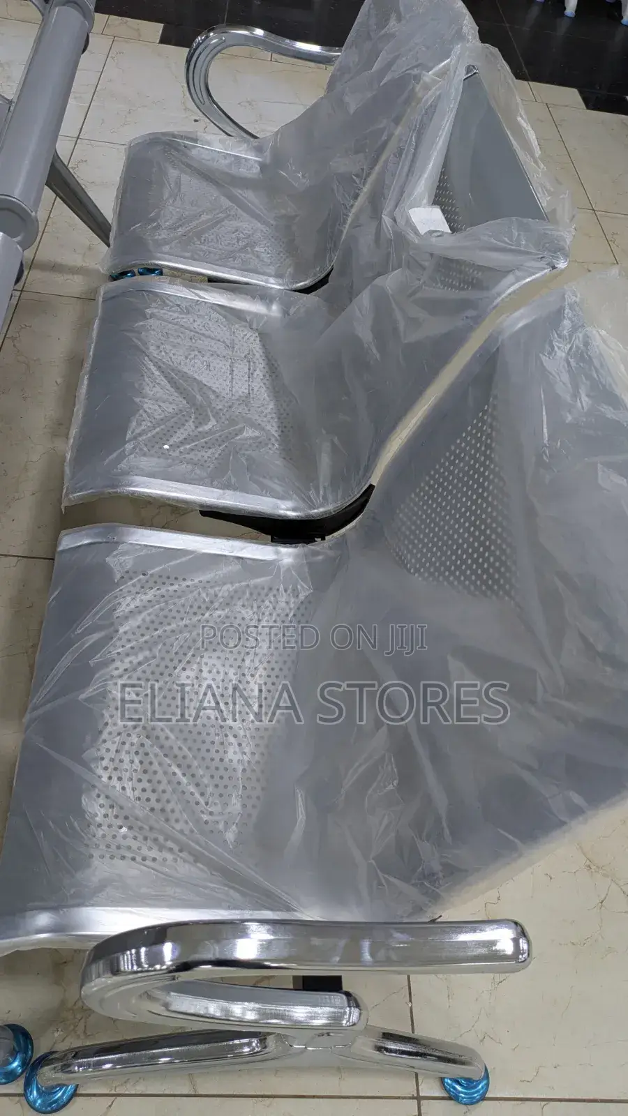 3 Seater Silver Waiting Chair