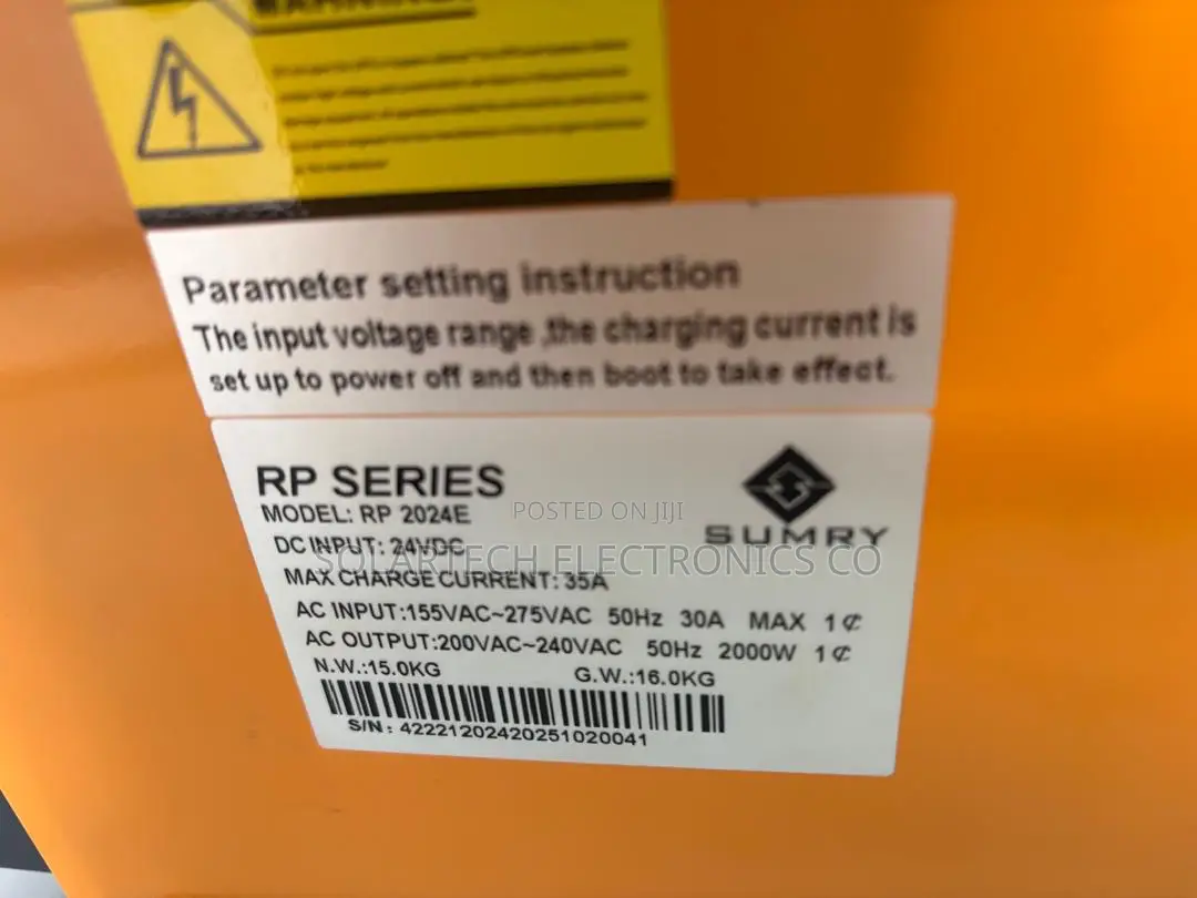SUMRY RP2024E 2kW 24V Pure Inverter Charger for Solar Systems