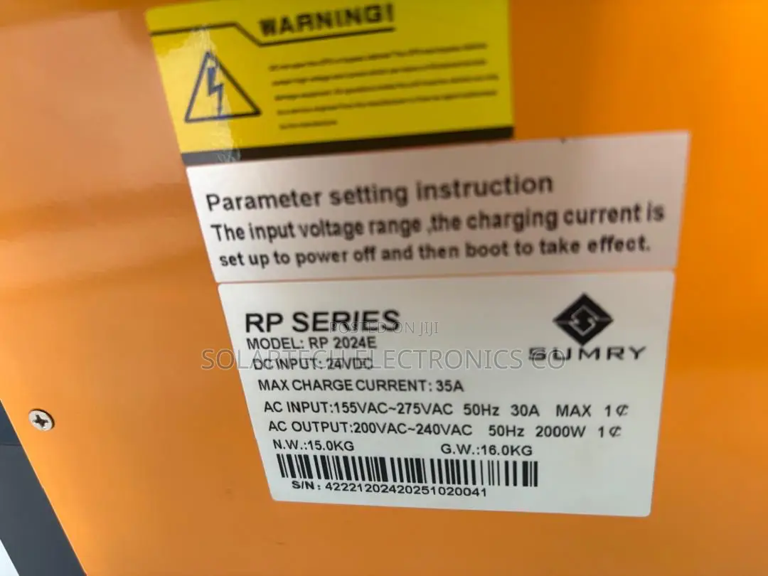 SUMRY RP Series 2kW 24V Solar Inverter Charger | 155-275va