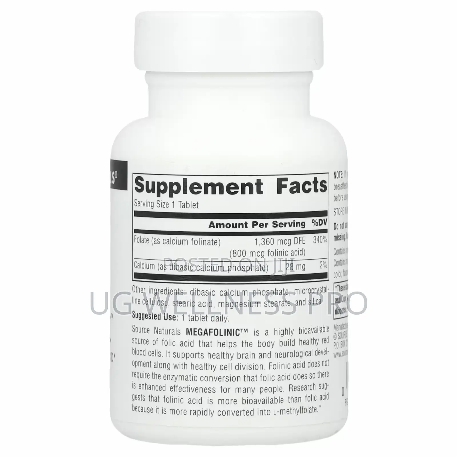 Source Naturals MegaFolinicTM, 800 McG, 120 Tablets