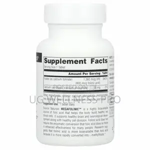 Source Naturals MegaFolinicTM, 800 McG, 120 Tablets
