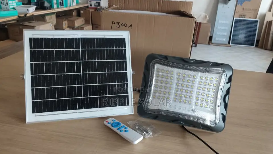 300W Solar Flood Light 20W Panel Remote IP65