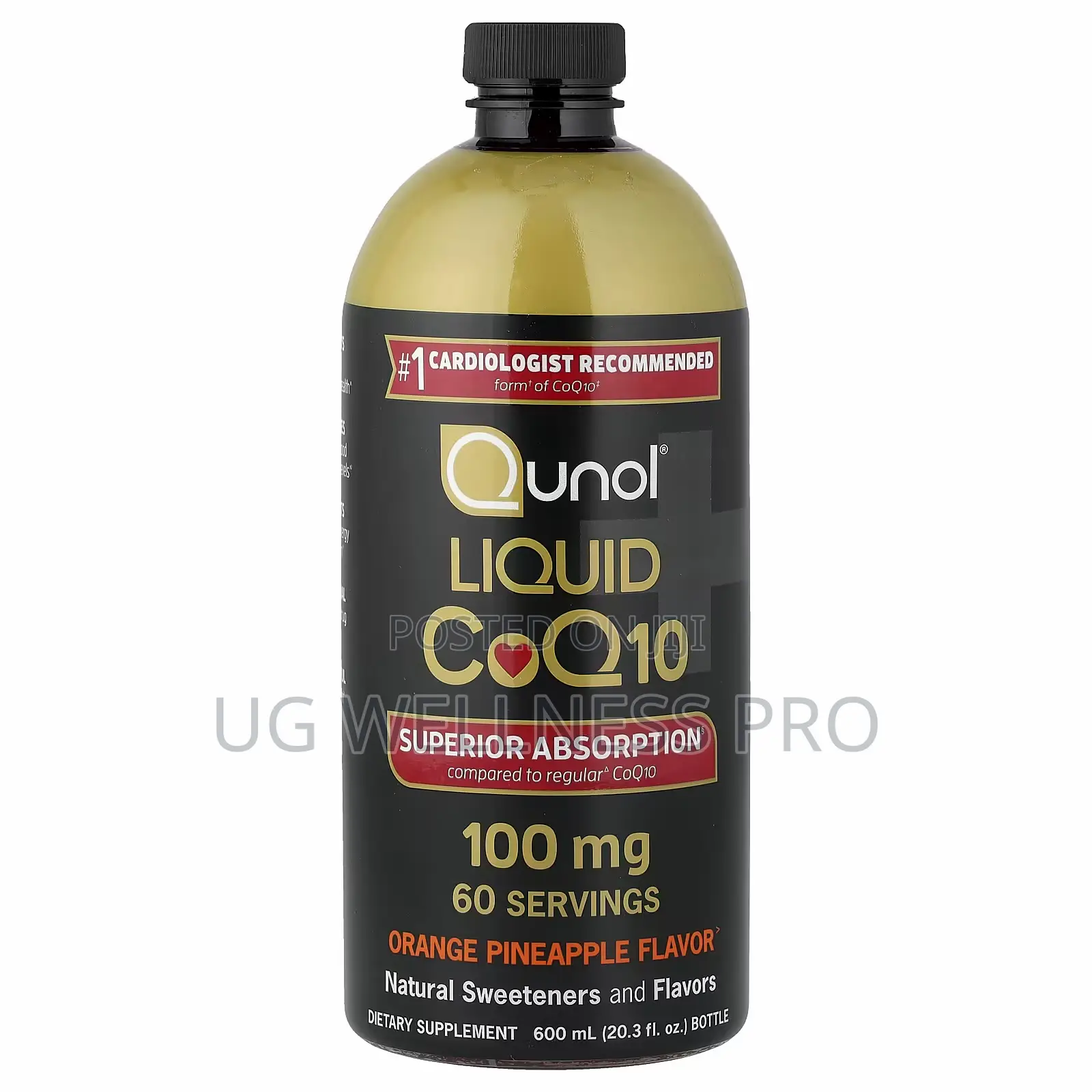 Qunol Liquid CoQ10, Orange Pineapple, 20.3 Fl Oz (600 Ml)