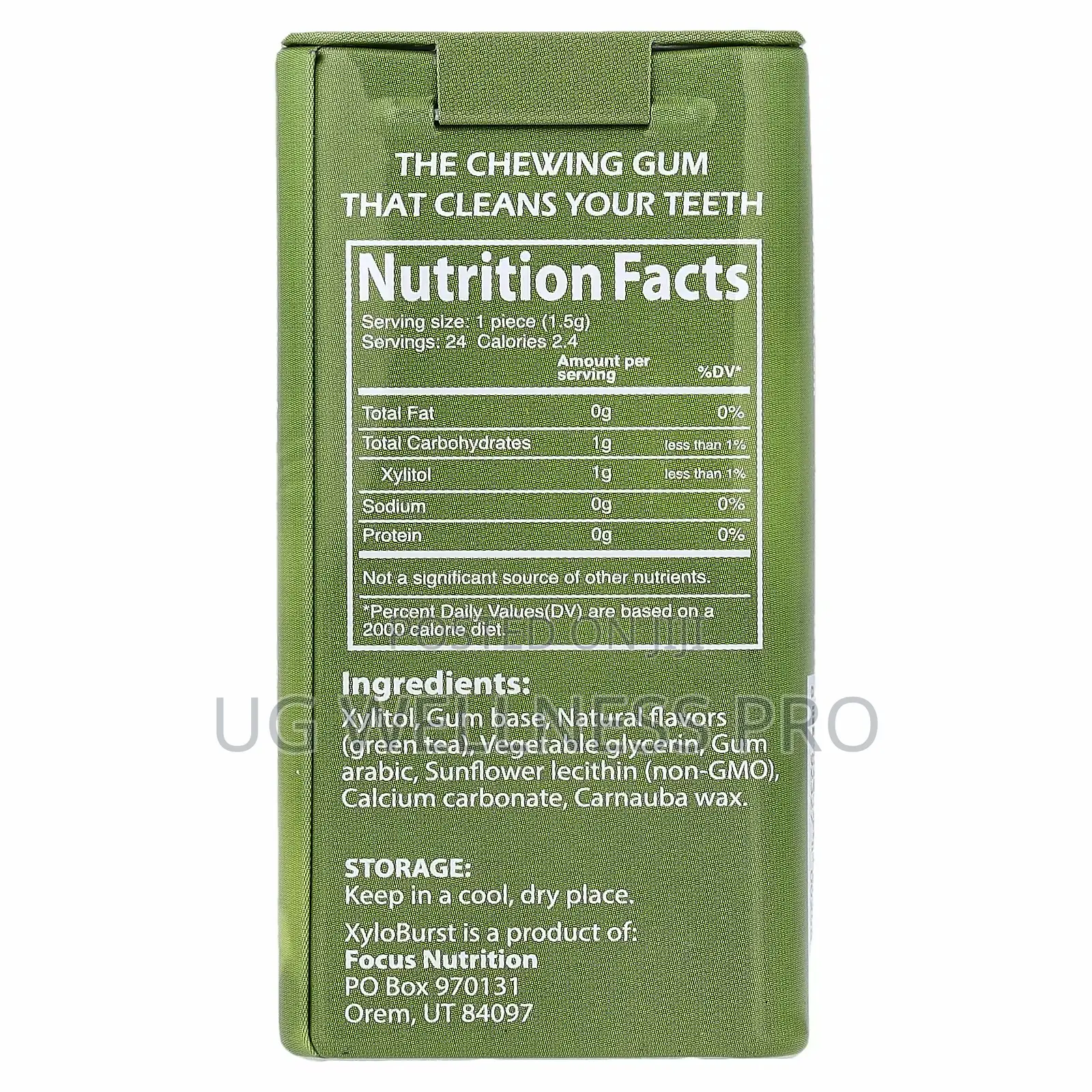 Xyloburst Xylitol Gum, Green Tea, 24 Pieces, 1.27 Oz (36 G)