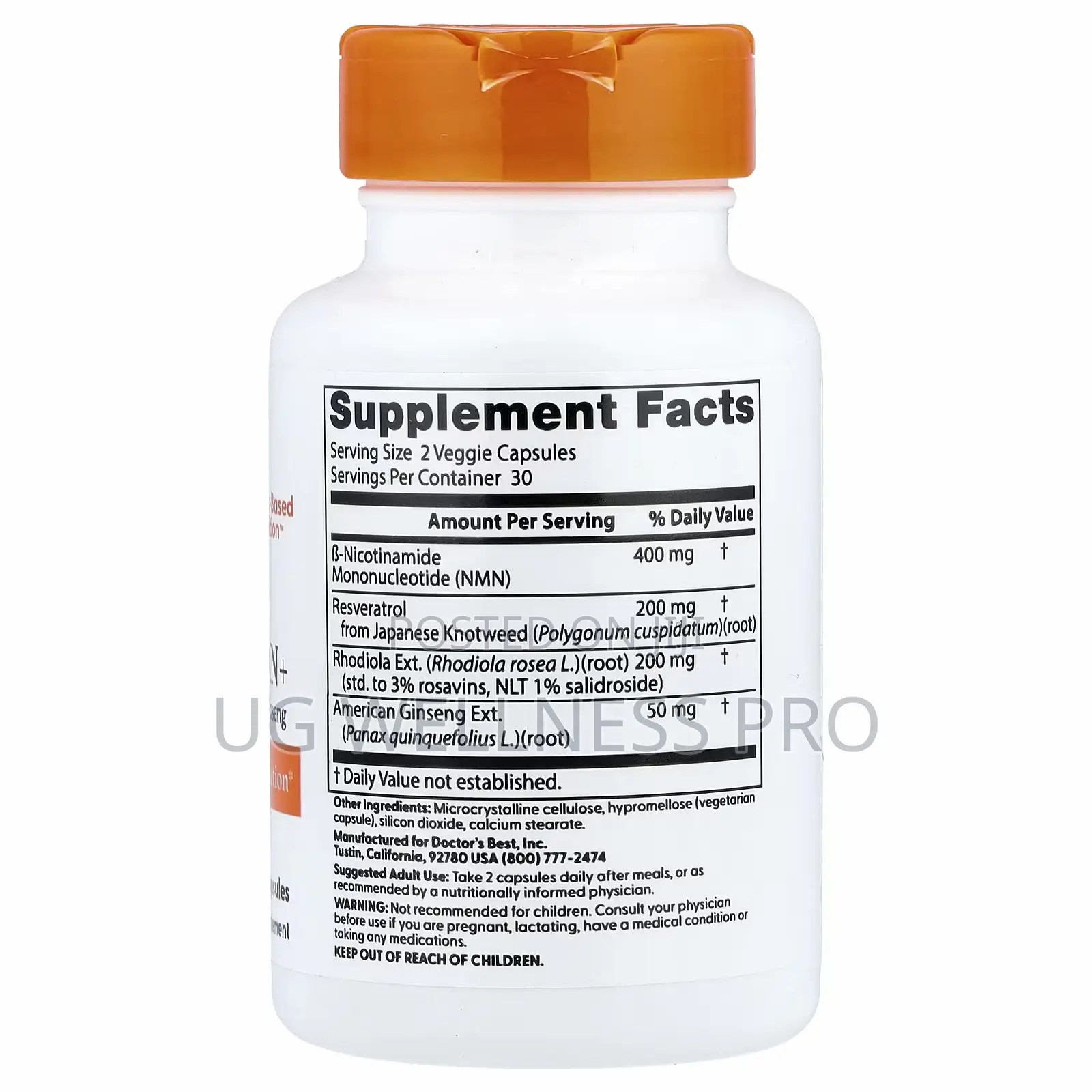 Doctor's Best NMN+ Resveratrol, Rhodiola 60 Veggie Caps