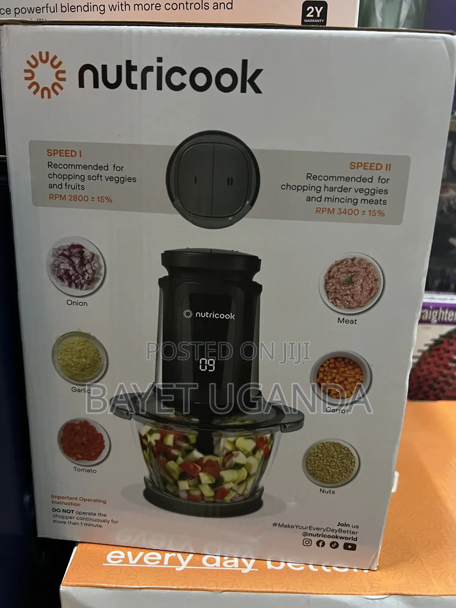 Nutricook 1.2L Glass Chopper Mincer