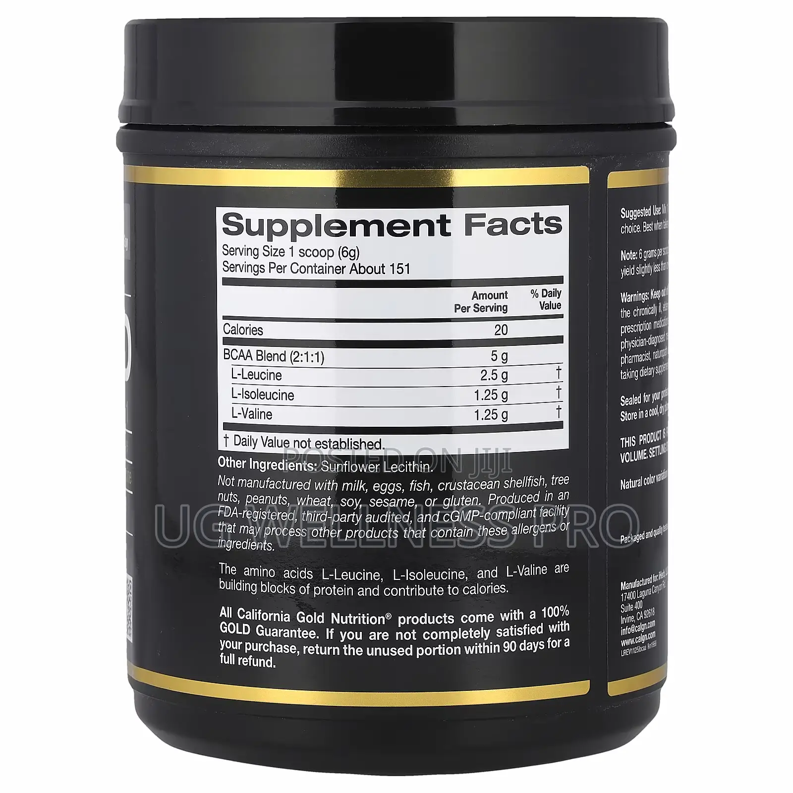 Instantized BCAA Powder With L-Leucine, Unflavored, 907g
