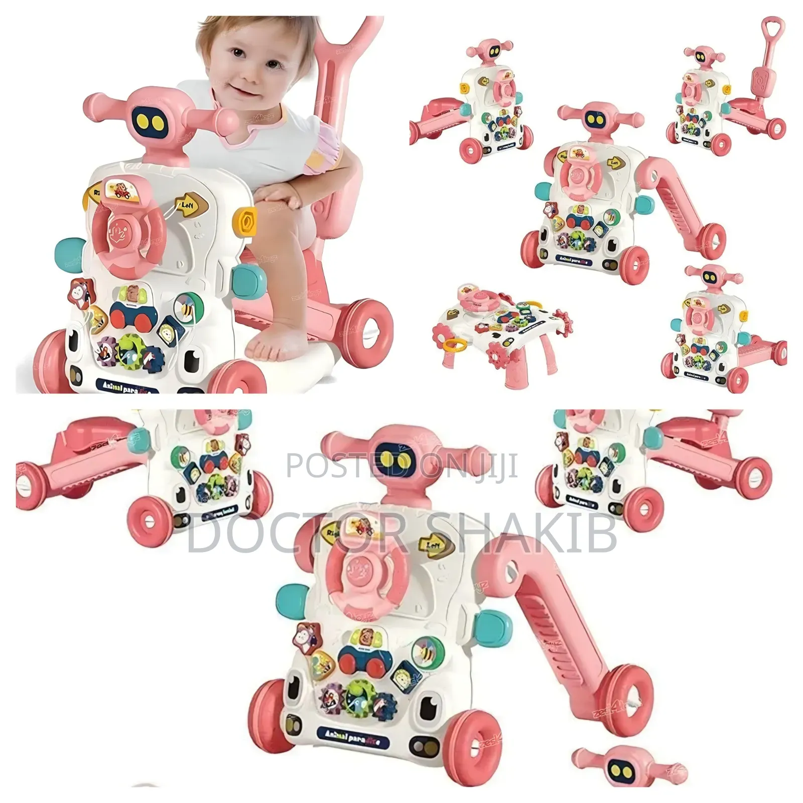 6 in 1 Baby Walker for Babies Push Walker With Music