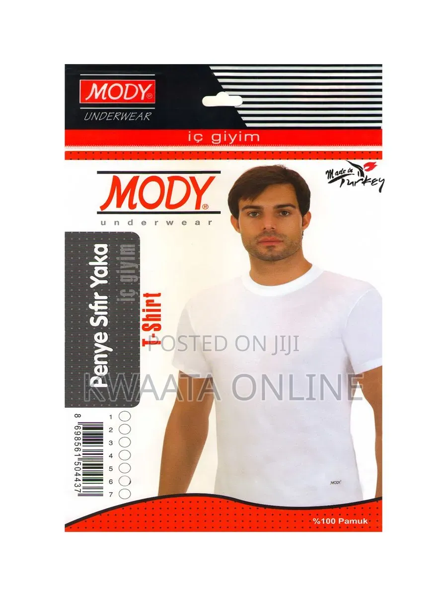 MODY Turkish Undershirt 100% Premium Cotton Crew Neck T-Shirt 2pc Pack