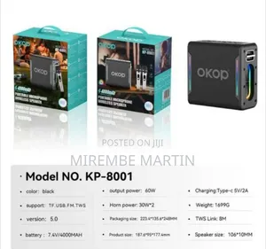 OKOP Karaoke Radio FM Bluetooth Speaker Portable With 2 Wireless