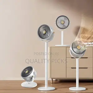 360 Pedestal Fan Air Circulator, Oscillating USB Desk Quiet Stand Fan