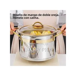 Stock Pot, Stainless Steel Pot With Lid for Induction Cookware