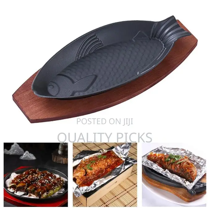 Steak Fry Plate Fish Shaped Fryer Teppanyaki Grill Pan