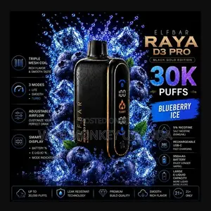 ELF BAR RAYA D3 Pro - Blueberry Ice (5% Nic) Disposable Vape in Uganda