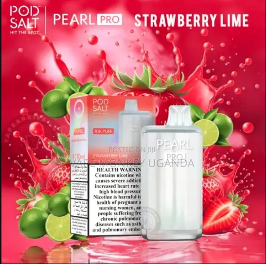 Pod Salt Pearl Pro Strawberry Lime Disposable Vape.