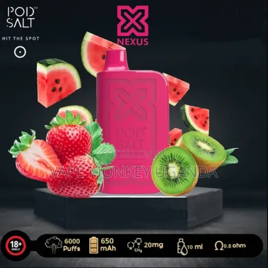 Pod Salt Nexus 6000 Puffs Strawberry Watermelon Kiwi 20mg Disposable