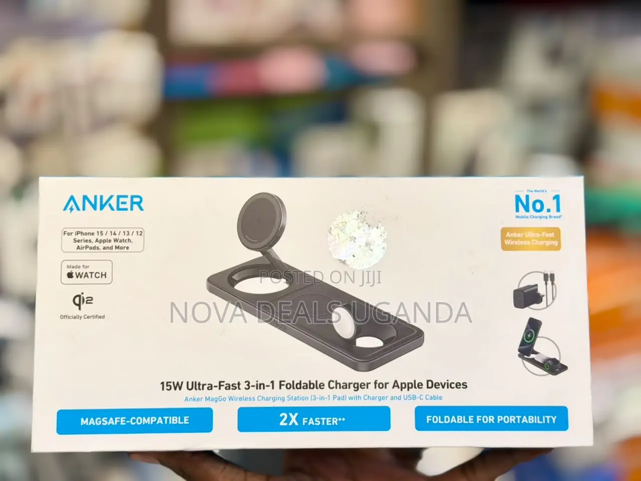 Anker Foldable 3in1 Magsafe Wireless Charging Station With USB C Cable
