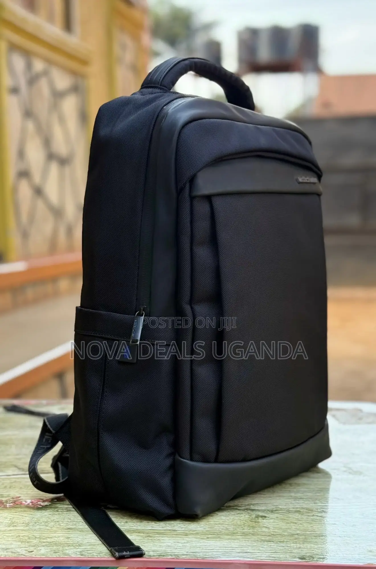 Premium Men’s Black Multi-Compartment School,Business Travel Backpack