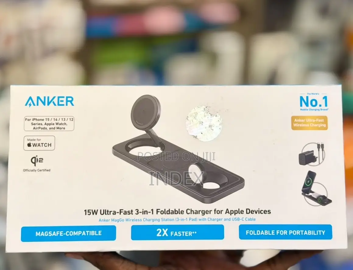 Anker Foldable 3in1 Magsafe Wireles Charging Station Wit USB C Charger