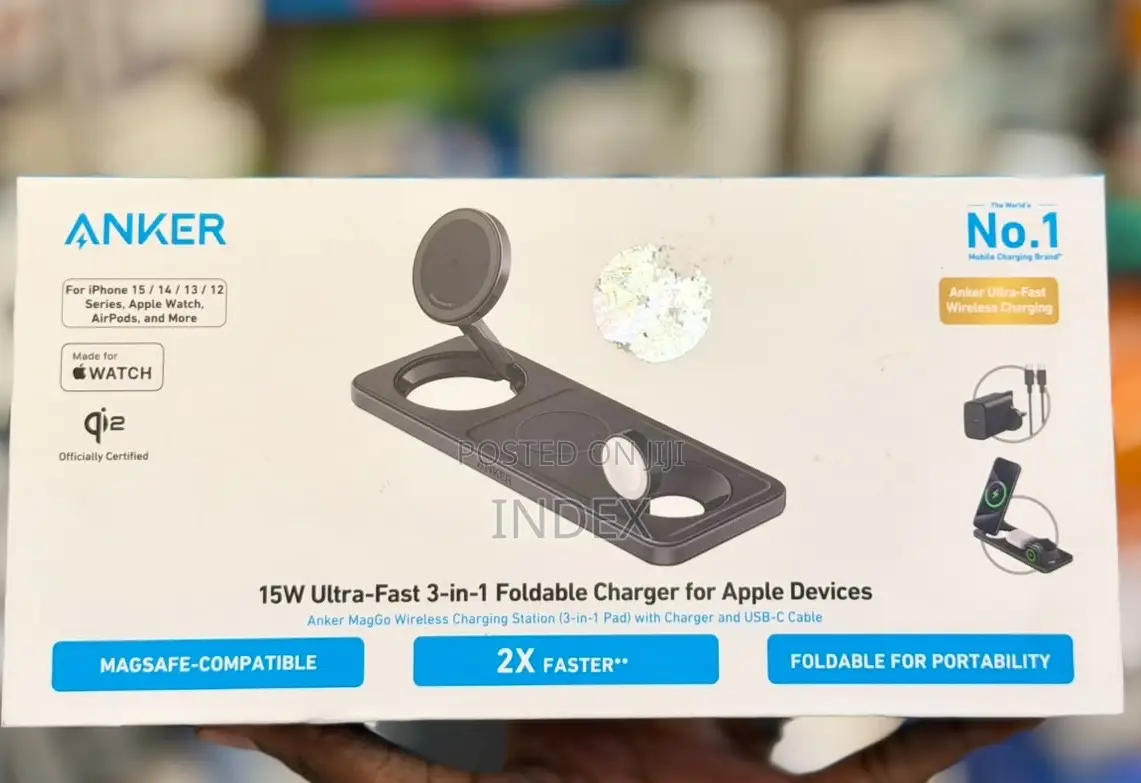 Anker Foldable 3in1 Magsafe Wireles Charging Station Wit USB C Charger