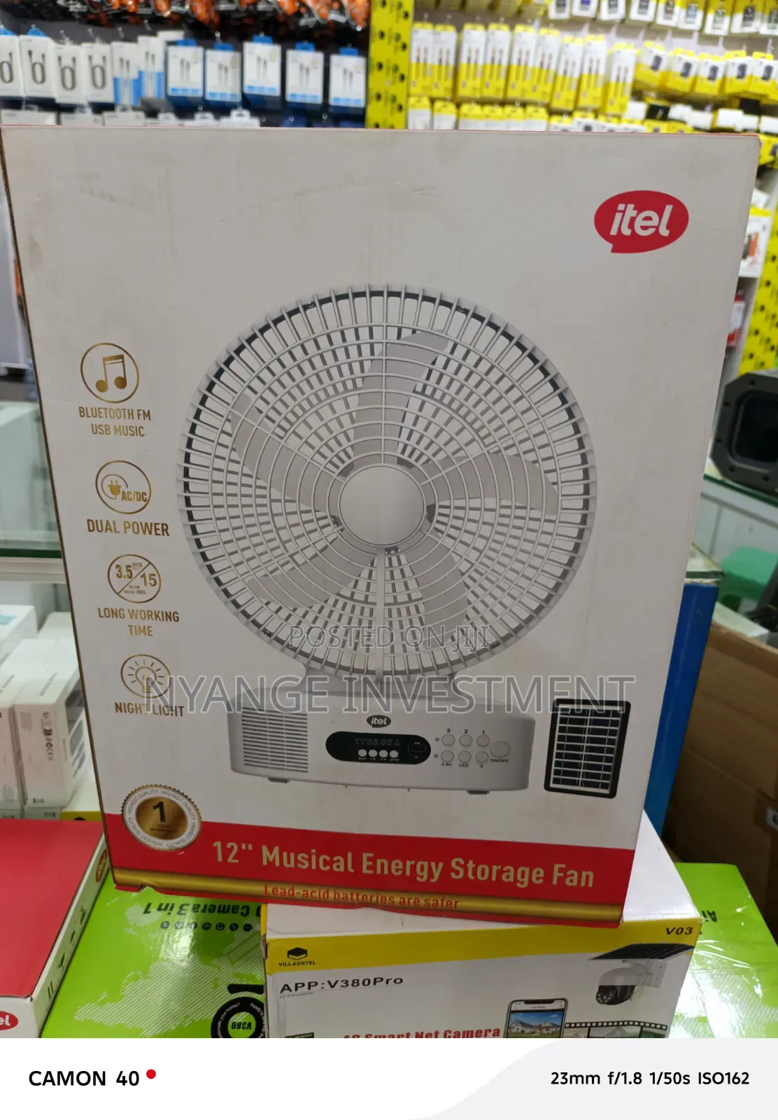 Itel 12-Inch Musical Energy Storage Fan M002 Rechargeable,. Table Fan