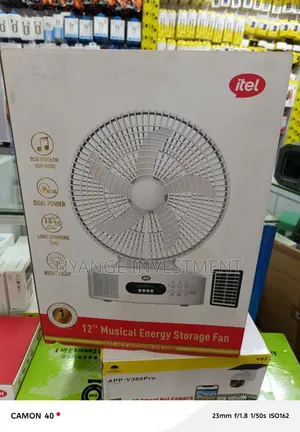Itel 12-Inch Musical Energy Storage Fan M002 Rechargeable,. Table Fan