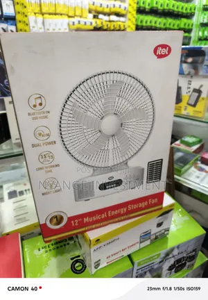 Itel 12-Inch Musical Energy Storage Fan M002 Rechargeable,. Table Fan