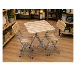 Foldable Wooden Reading Table 2 Chair Set | Space-Saving