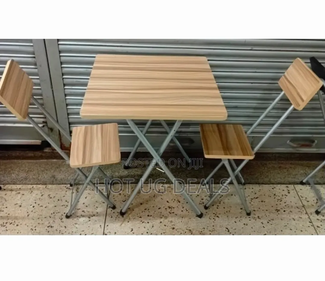 Foldable Wooden Reading Table 2 Chair Set | Space-Saving