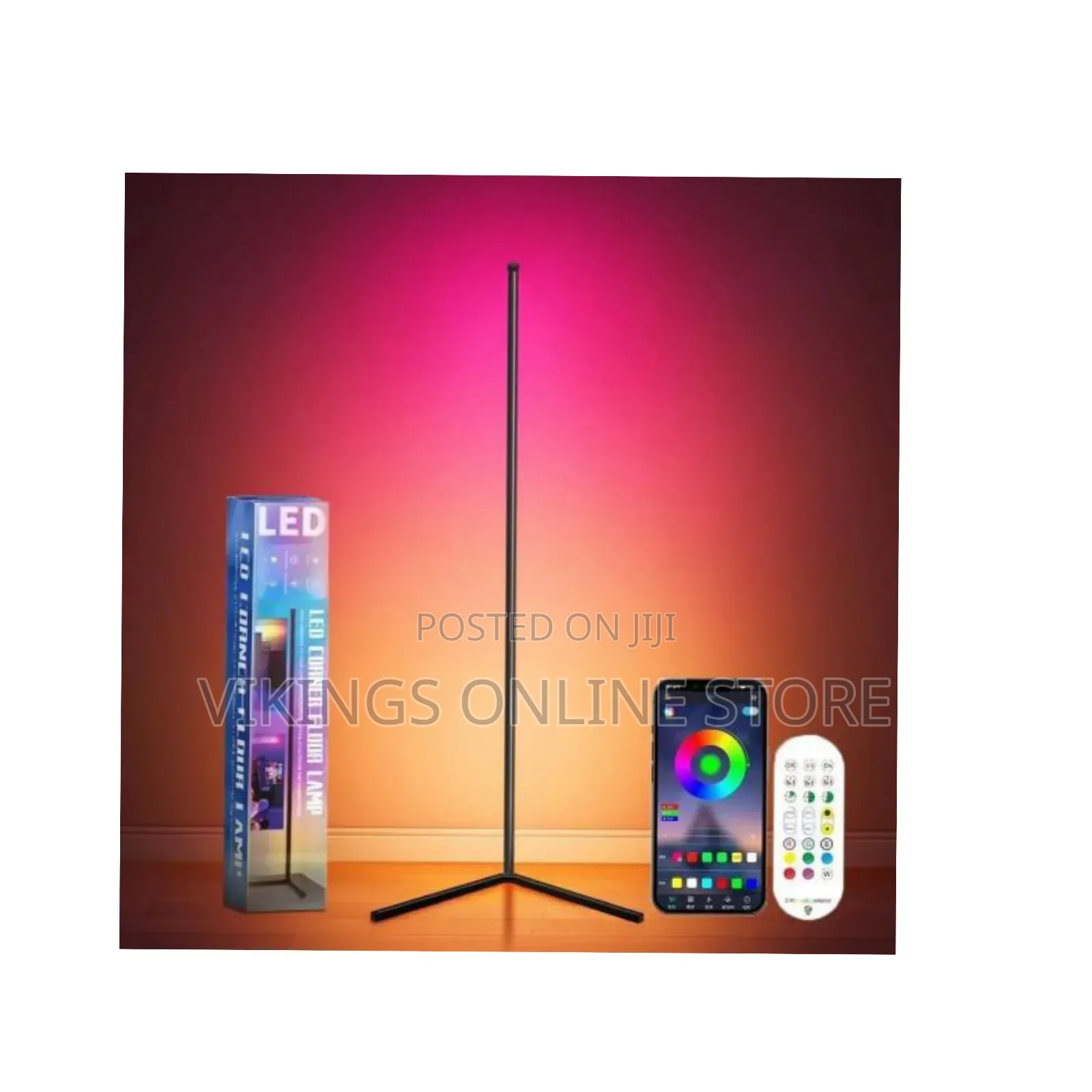 Dimmable Corner LED Floor Lamp RGB+IC, 72 LED Connected Floor Lamp